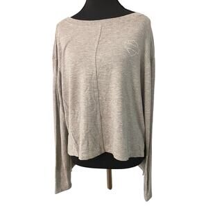Harley-Davidson Gray Long Sleeve Top Logo Lightweight Knit Relaxed Fit Med Biker